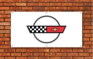 Corvette C4 White Garage Banner