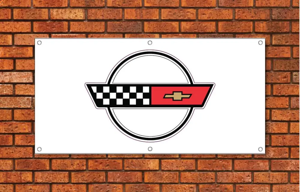 Corvette C4 White Garage Banner