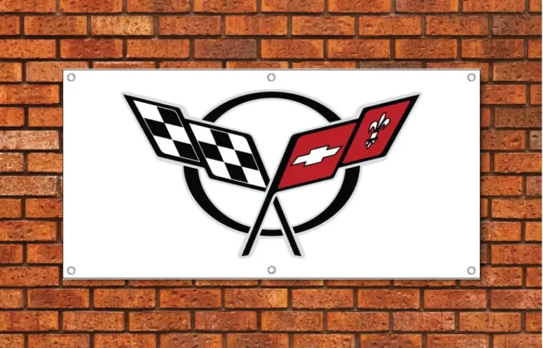 Corvette C5 White Garage Banner