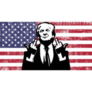 Trump Middle Finger American Flag Decal