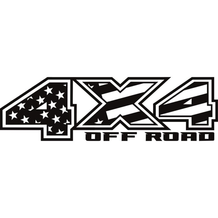 4X4 Off Road American Flag Decal