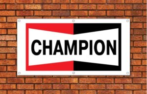 Champion Spark Plugs Garage Banner