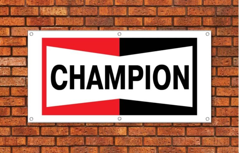 Champion Spark Plugs Garage Banner