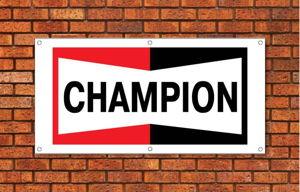 Champion Spark Plugs Garage Banner