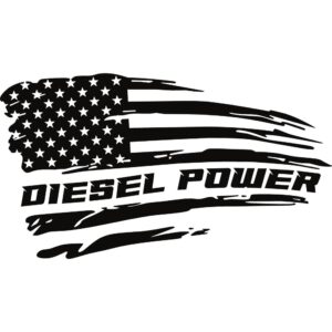 Diesel Power American Flag Decal
