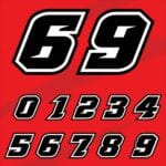Racing Number Decal Style 1