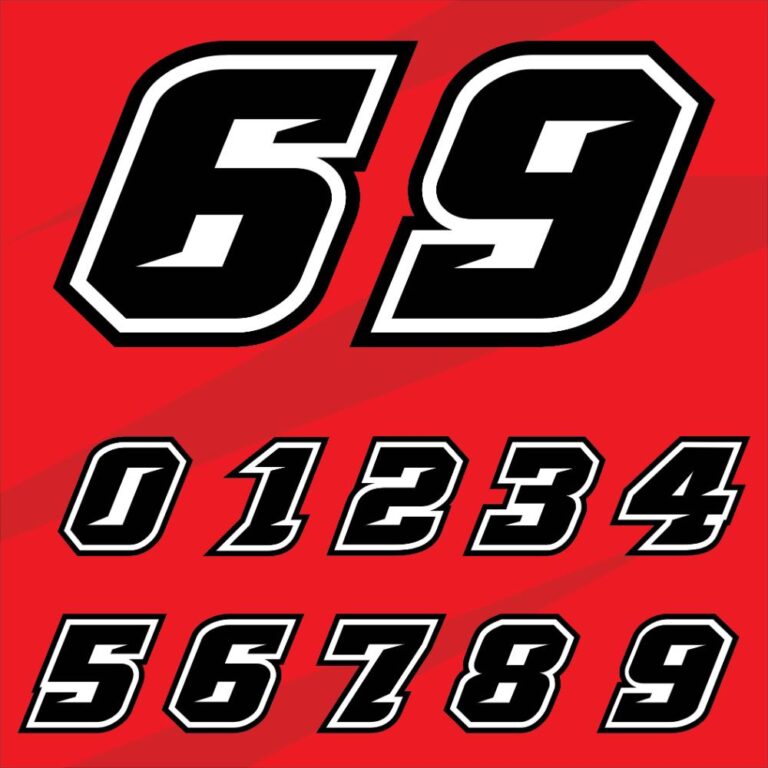 Racing Number Decal Style 1