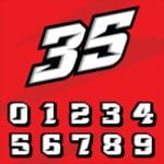 Racing Number Decal Style 2