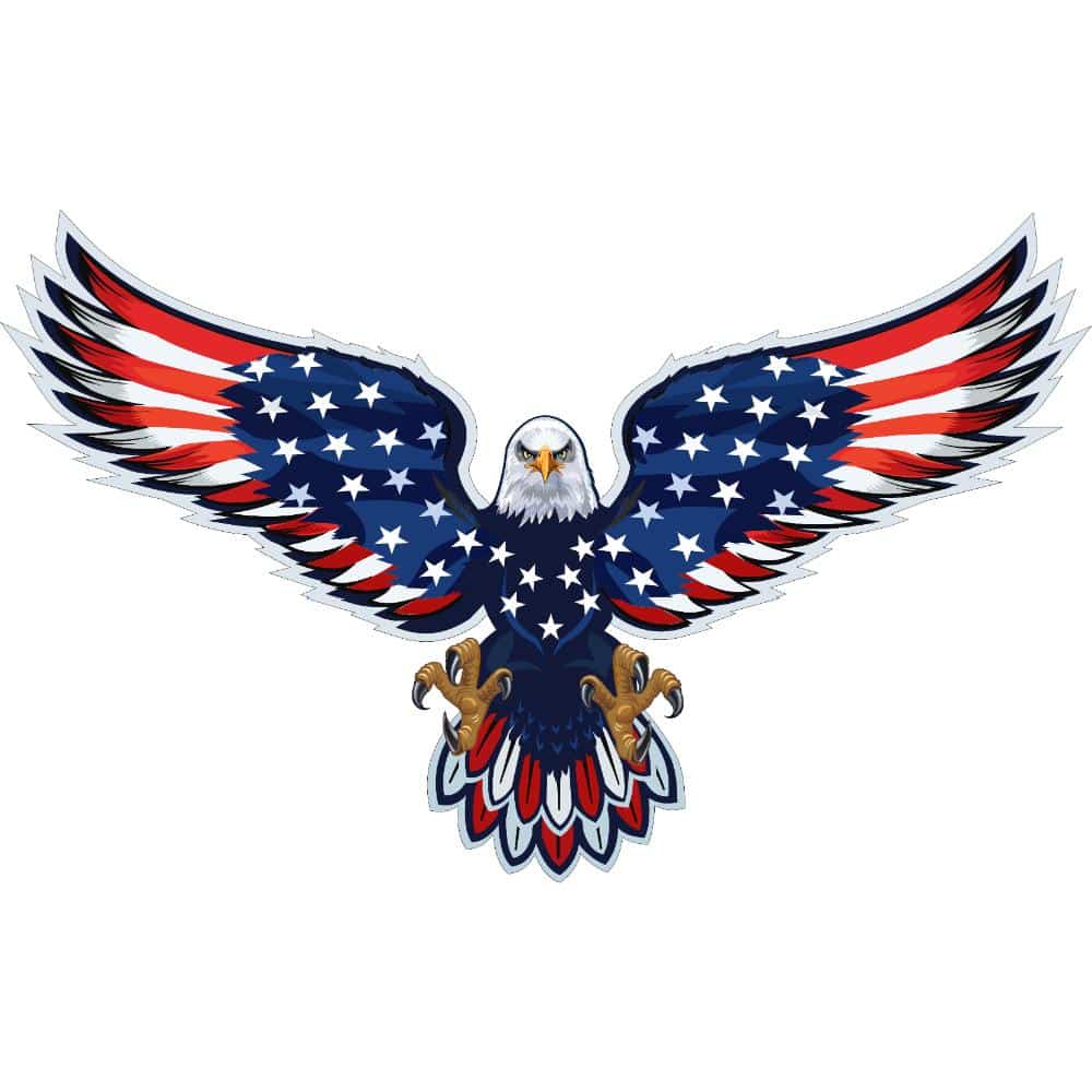 American Flag Eagle Decal