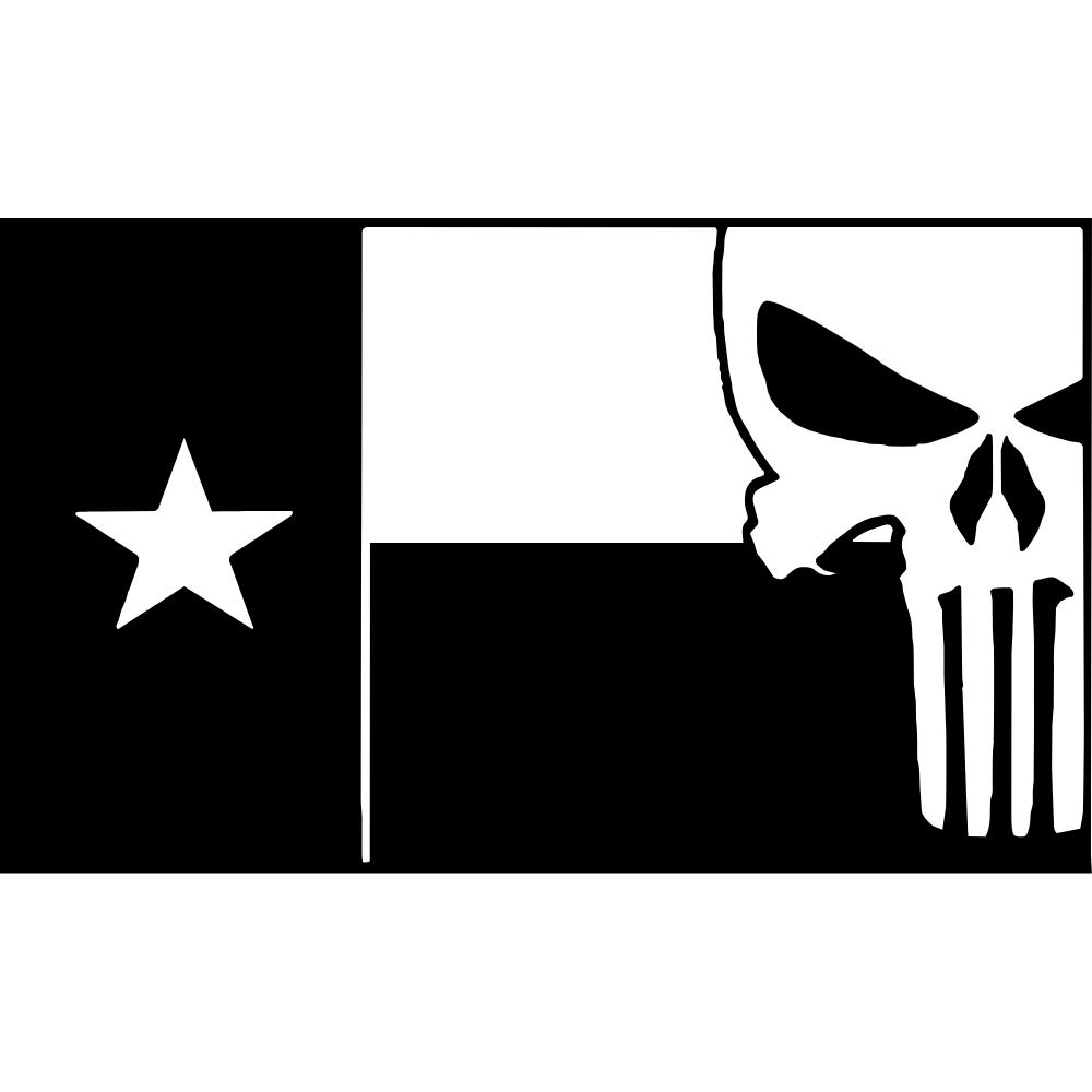 Texas Flag Punisher Decal