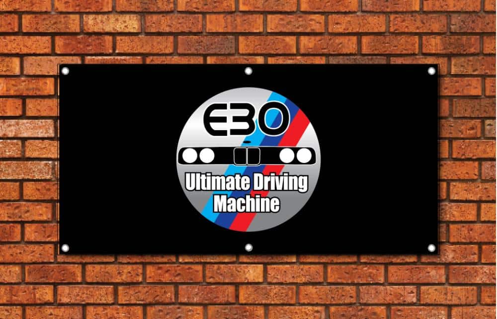 BMW E30 Ultimate Driving Machine Garage Banner