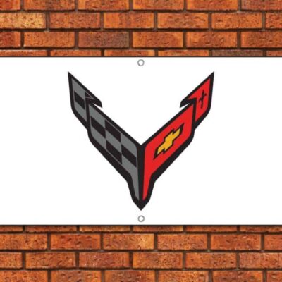 Corvette C8 Dark Logo Garage Banner