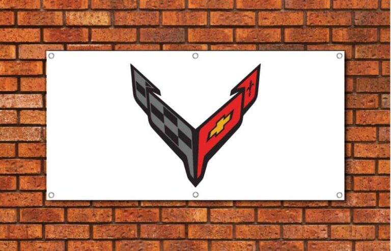 Corvette C8 Dark Logo Garage Banner