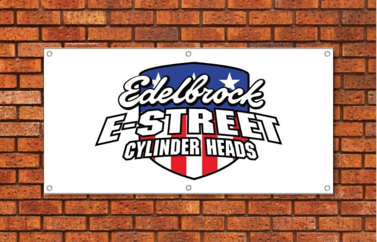 Edelbrock E-Street Cylinder Heads Garage Banner