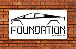 Tesla Cybertruck Foundation Series Silhouette Garage Banner