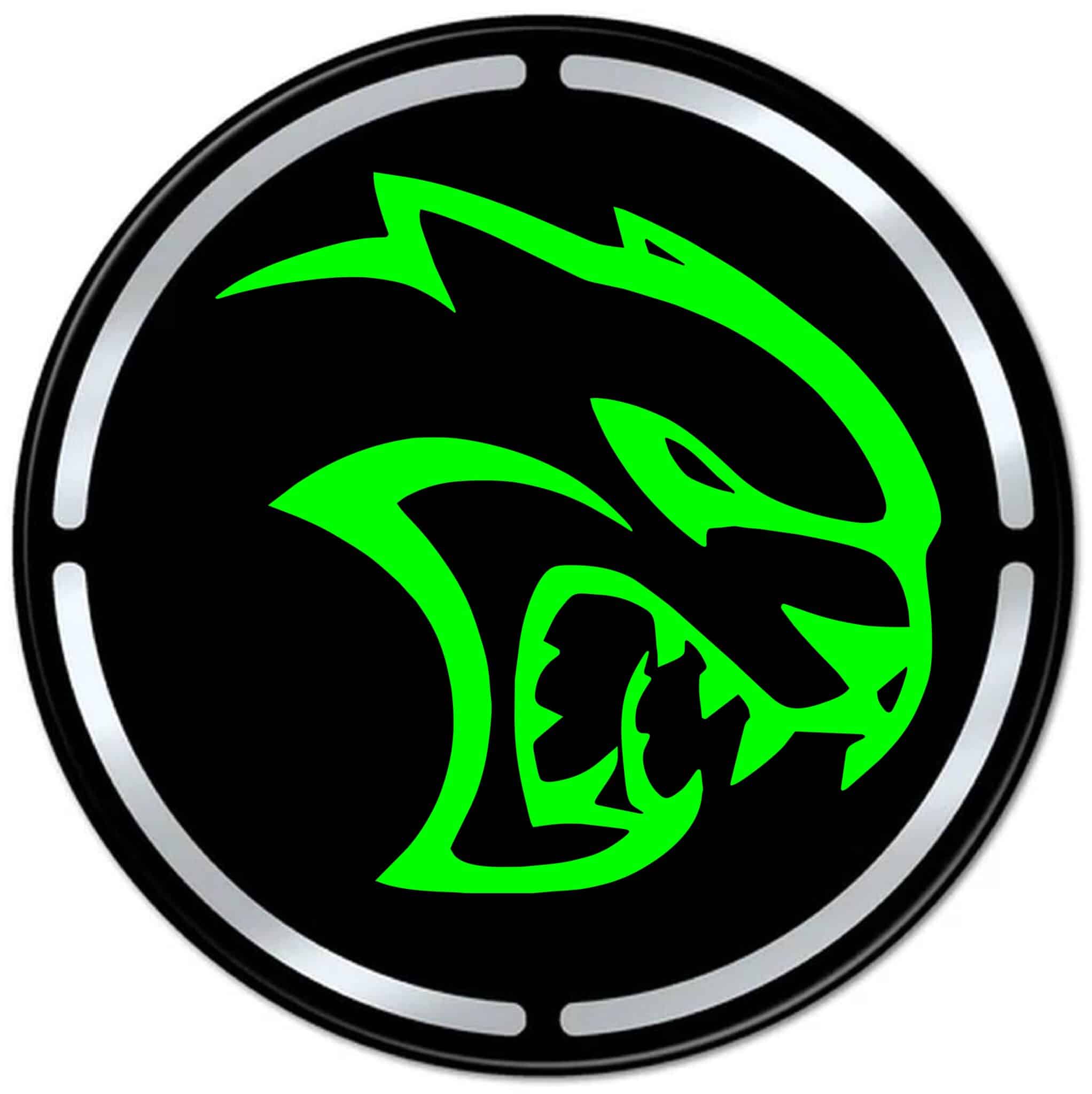 Dodge Challenger Hellcat Engine Bay Cup Holder Inlay lime green