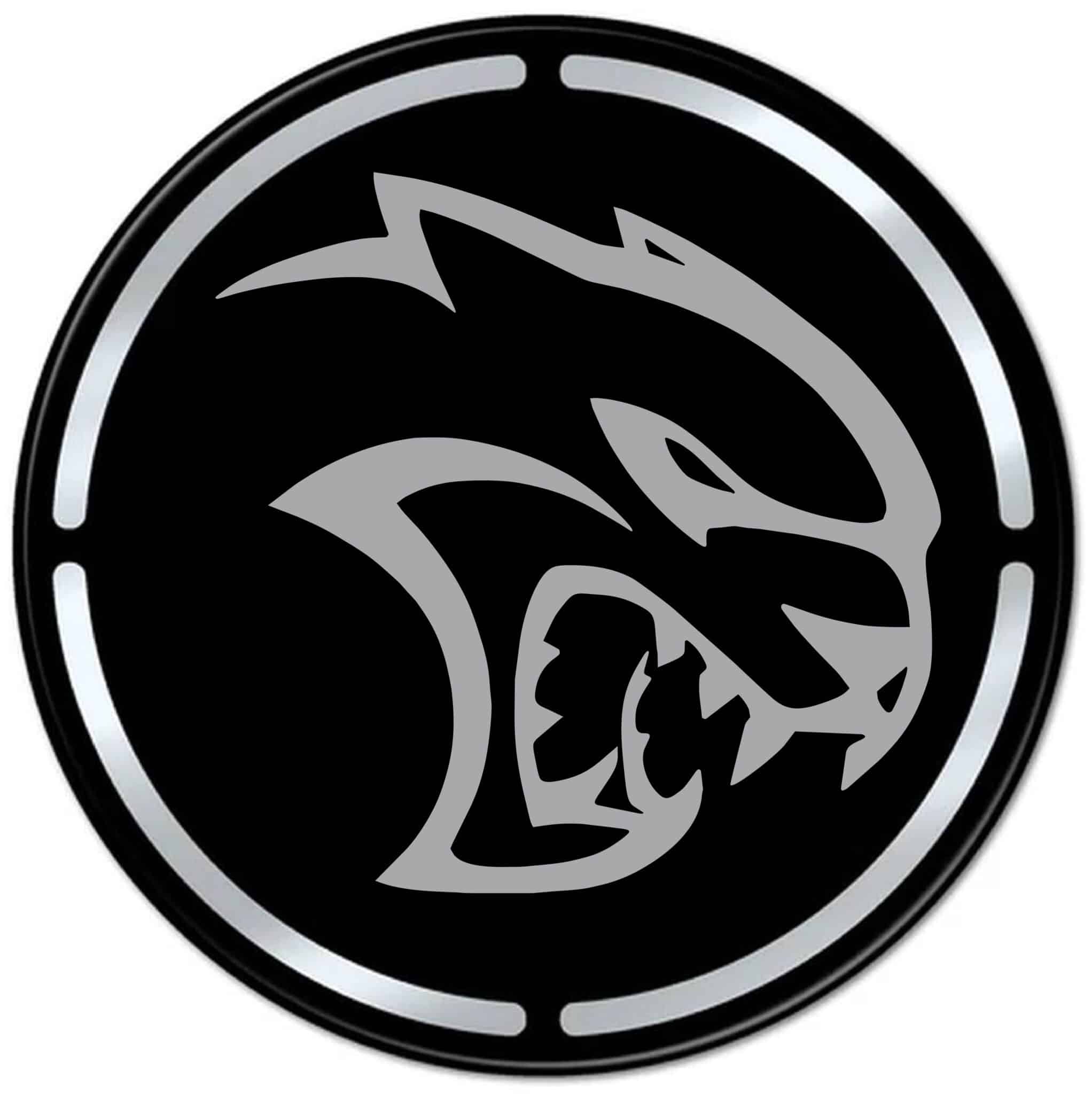 Dodge Challenger Hellcat Engine Bay Cup Holder Inlay silver