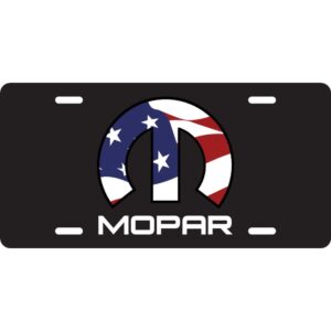 Mopar American Flag Aluminum License Plate