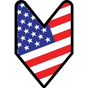 American Flag Wakaba Mark JDM Decal
