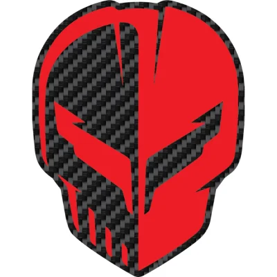 Corvette C8 Jake Skull Red/Carbon Fiber Badge