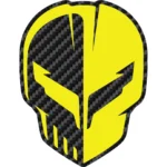 Corvette C8 Jake Skull Yellow/Carbon Fiber Badge