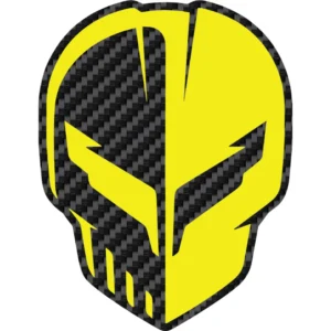Corvette C8 Jake Skull Yellow/Carbon Fiber Badge
