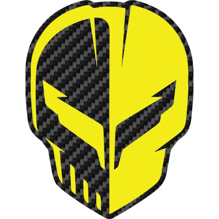 Corvette C8 Jake Skull Yellow/Carbon Fiber Badge