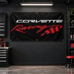 Corvette Racing Flag Garage Banner