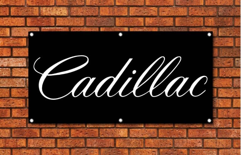 Cadillac Script Garage Banner