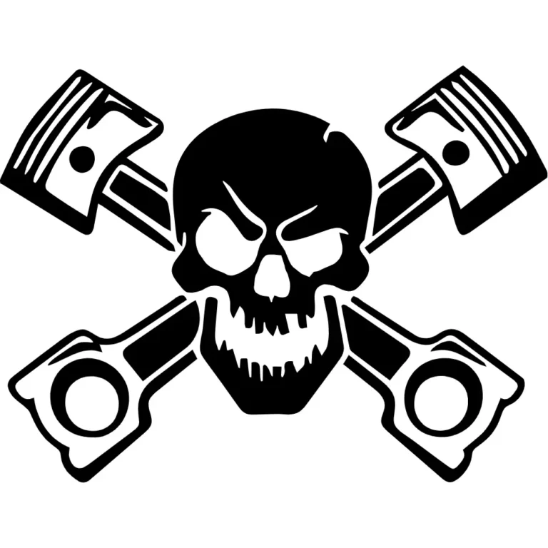 Piston Skull Decal