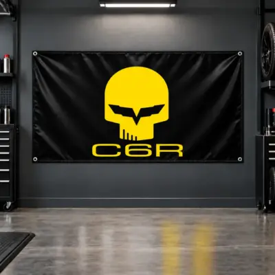 Corvette C6R Jake Skull Garage Banner