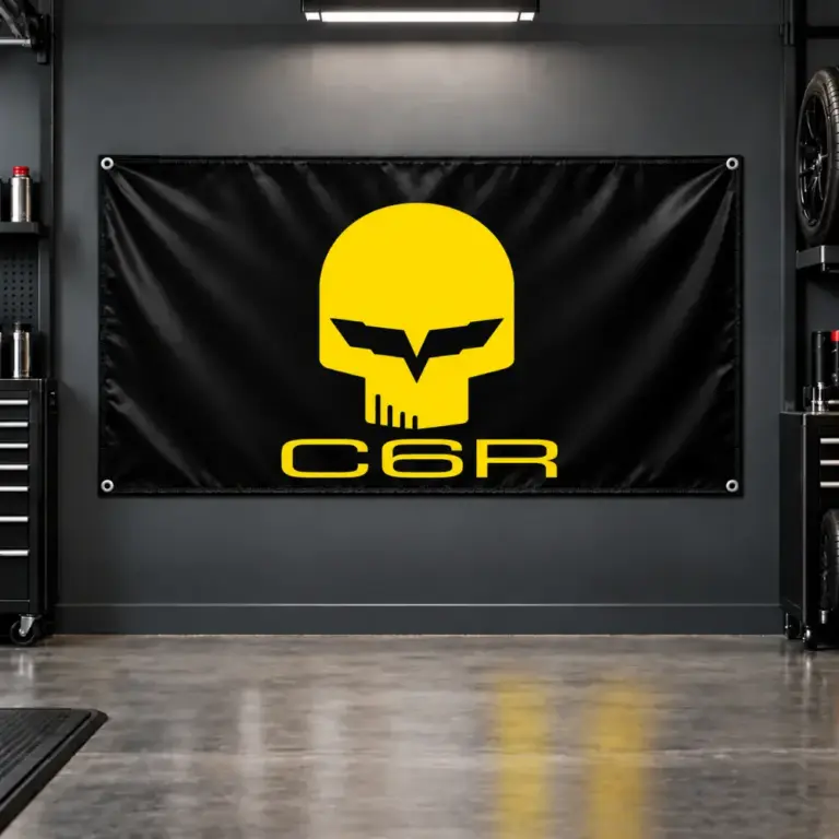 Corvette C6R Jake Skull Garage Banner