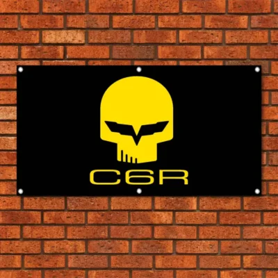 Corvette C6R Jake Skull Garage Banner
