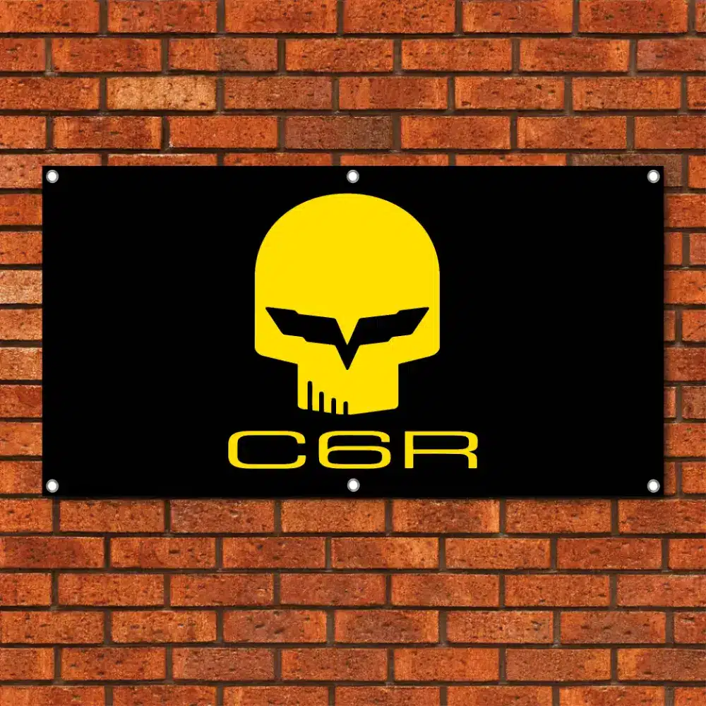 Corvette C6R Jake Skull Garage Banner