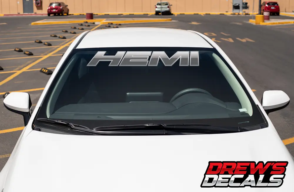 Hemi Silver Windshield Banner