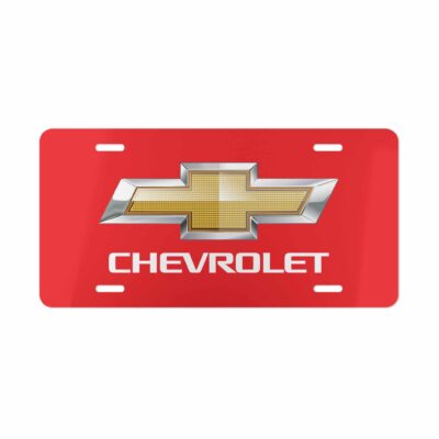 Chevy Chevrolet Red License Plate