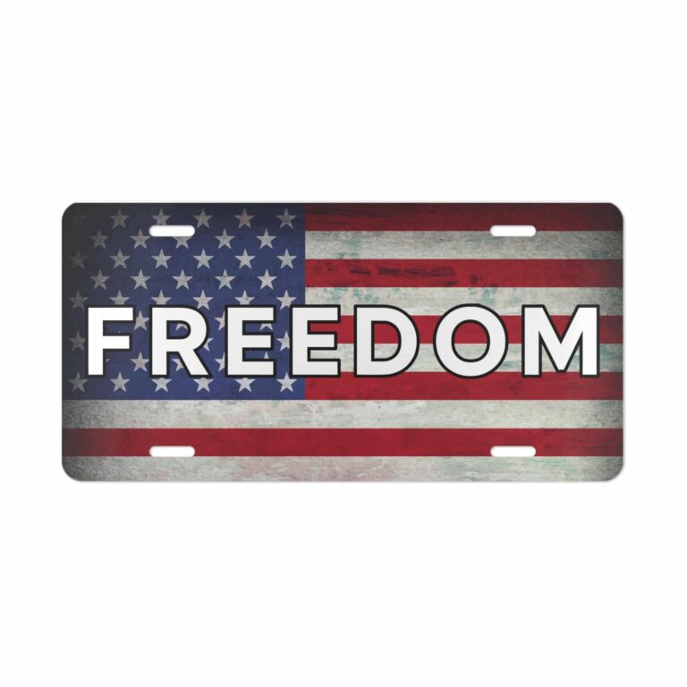 Charlie Kirk American Flag Freedom License Plate