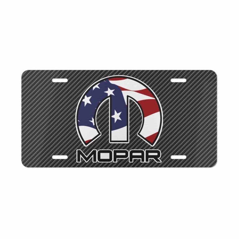 Mopar American Flag Carbon Fiber License Plate