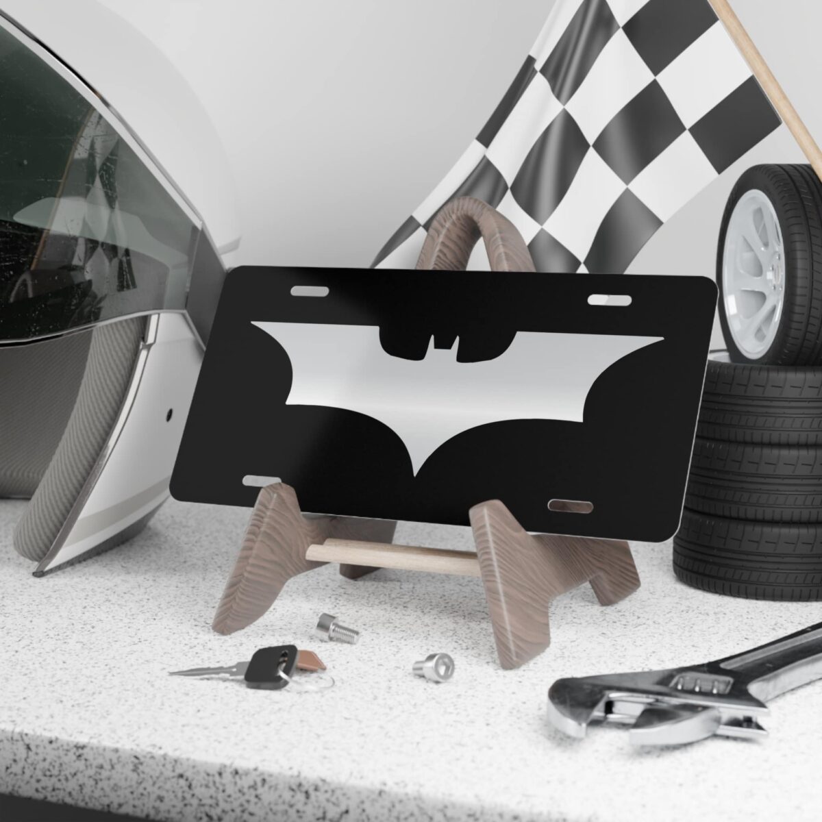 Batman Black Silver License Plate
