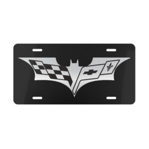 Corvette Batman Silver License Plate