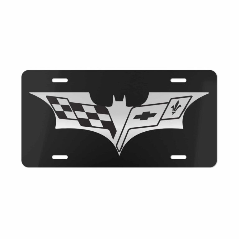 Corvette Batman Silver License Plate