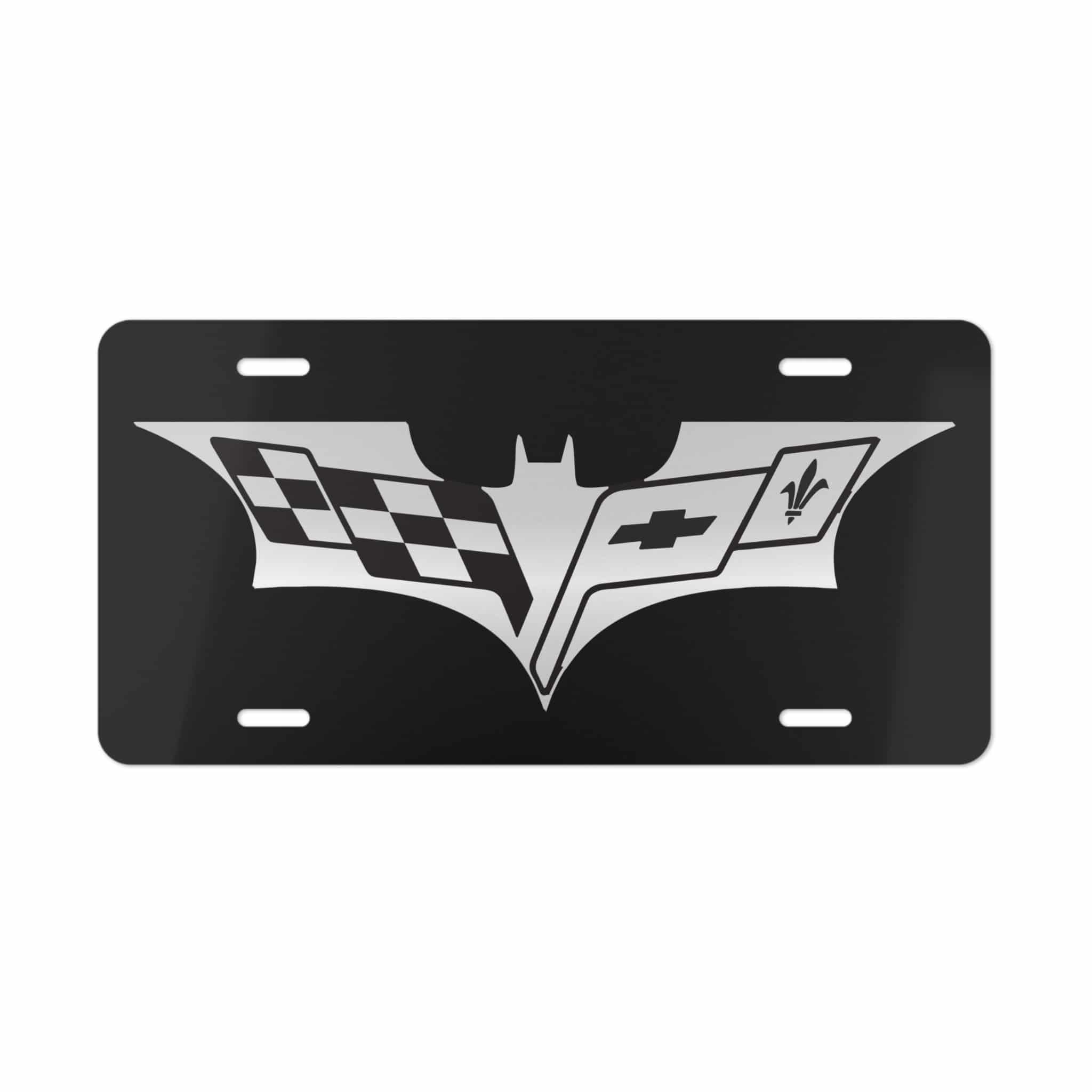 Corvette Batman Silver License Plate