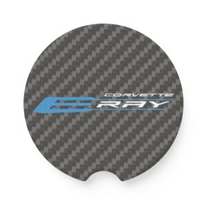 Corvette Eray Carbon Fiber Soapstone Car Coaster