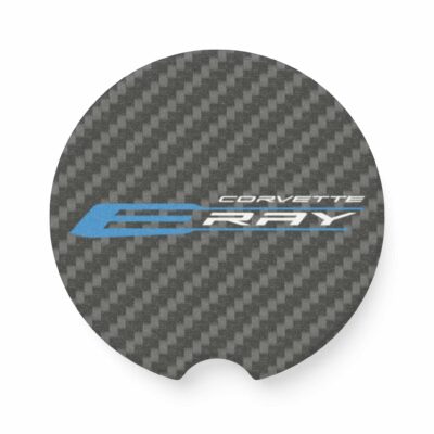 Corvette Eray Carbon Fiber Soapstone Car Coaster