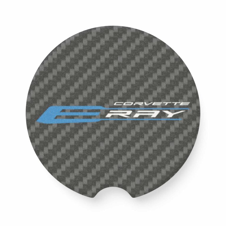 Corvette Eray Carbon Fiber Soapstone Car Coaster