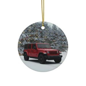 Jeep Wrangler Ceramic Christmas Ornament