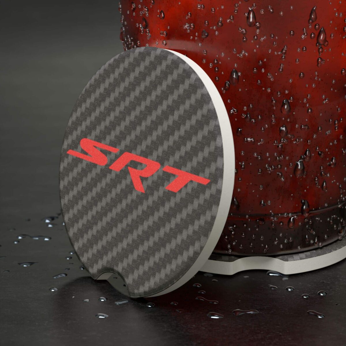 SRT Carbon Fiber Soapstone Car Coaster