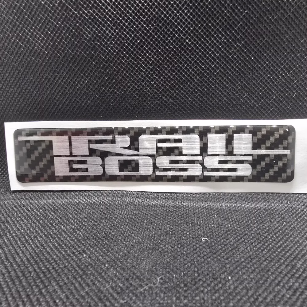 Chevy Trail Boss Silver Carbon Fiber Badge