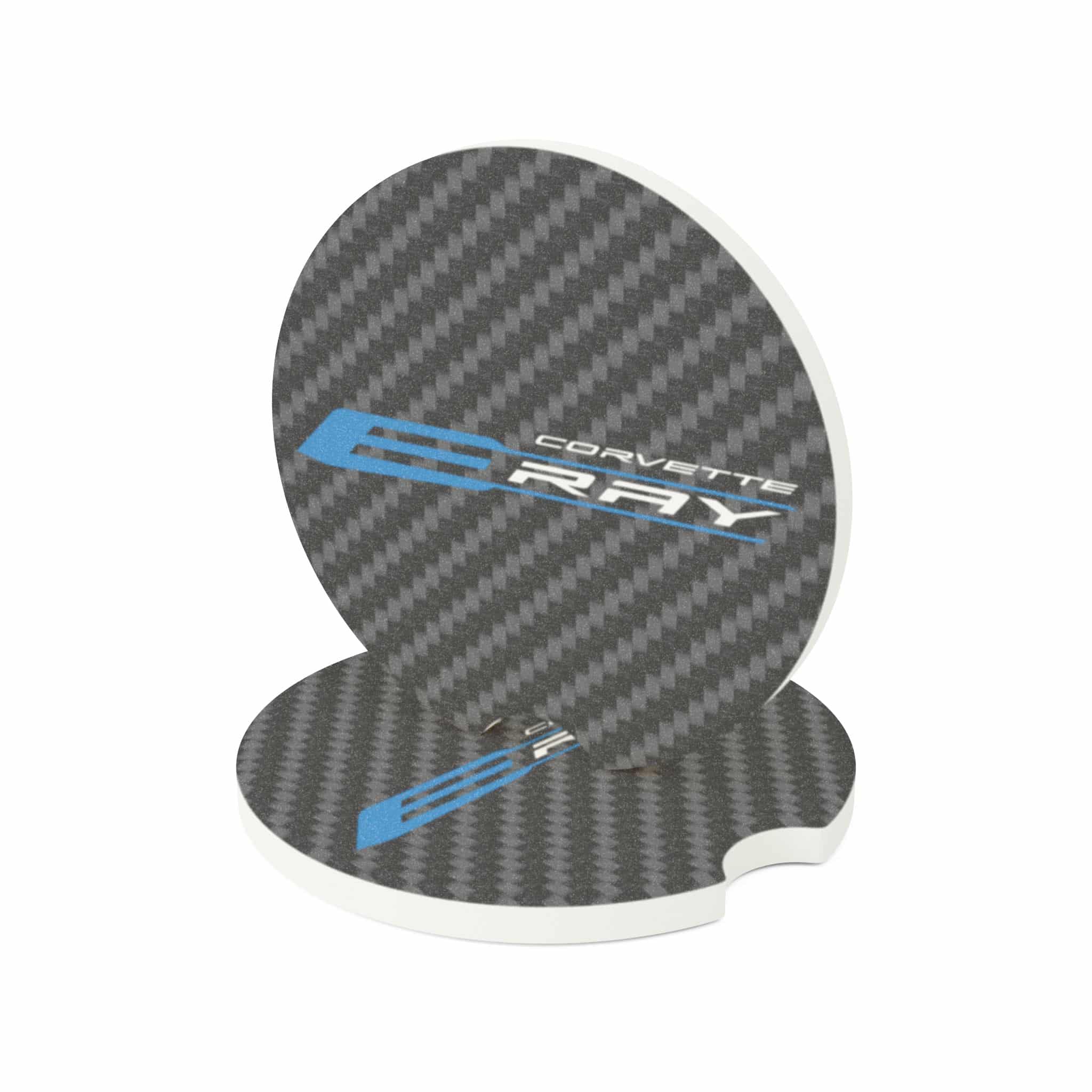 Corvette Eray Carbon Fiber Soapstone Car Coaster