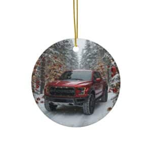 Ford Raptor Ceramic Christmas Ornament